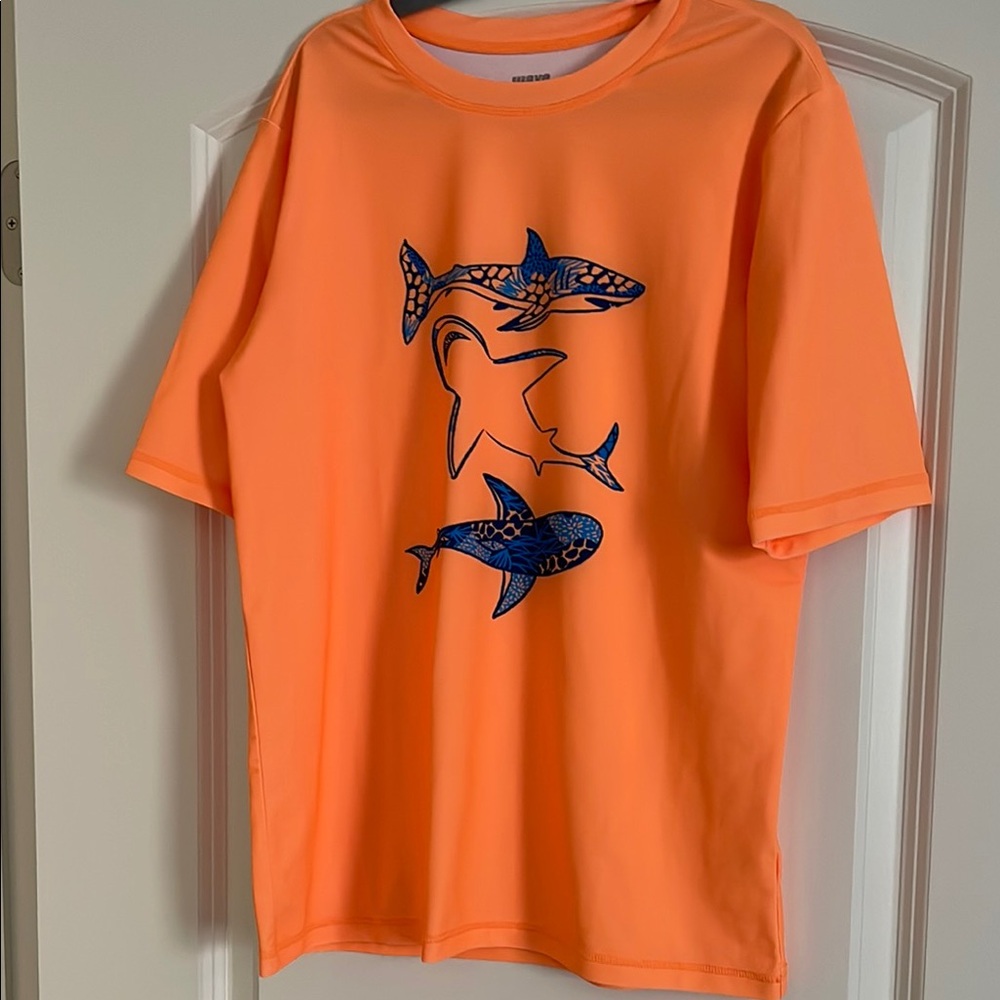 Boy’s Orange Shark Rashguard